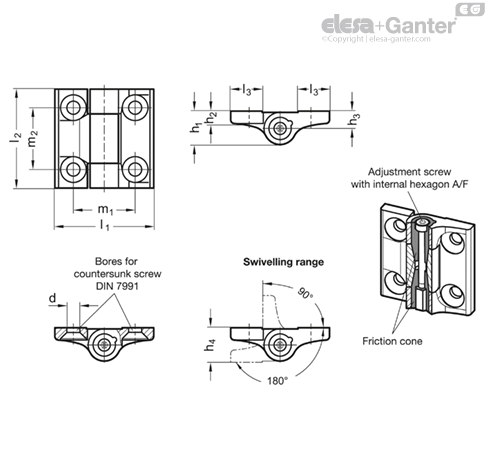 GN 437-A4 Hinges Stainless Steel | Elesa+Ganter